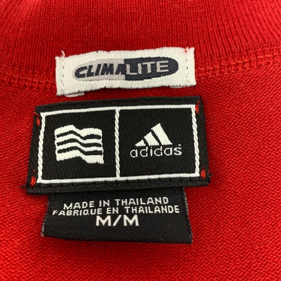 adidas UW Climalite red lightweight knit sweater 1/4 zip cotton blend - Picture 4 of 9